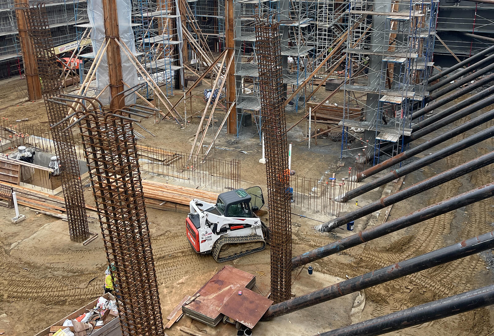 Drive lane paving for storage site